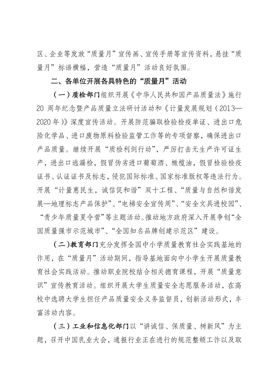 國家質(zhì)量監(jiān)督檢驗檢疫總局《質(zhì)檢總局辦公廳關于征求<2013年全國“質(zhì)量月”活動方案>意見的函》